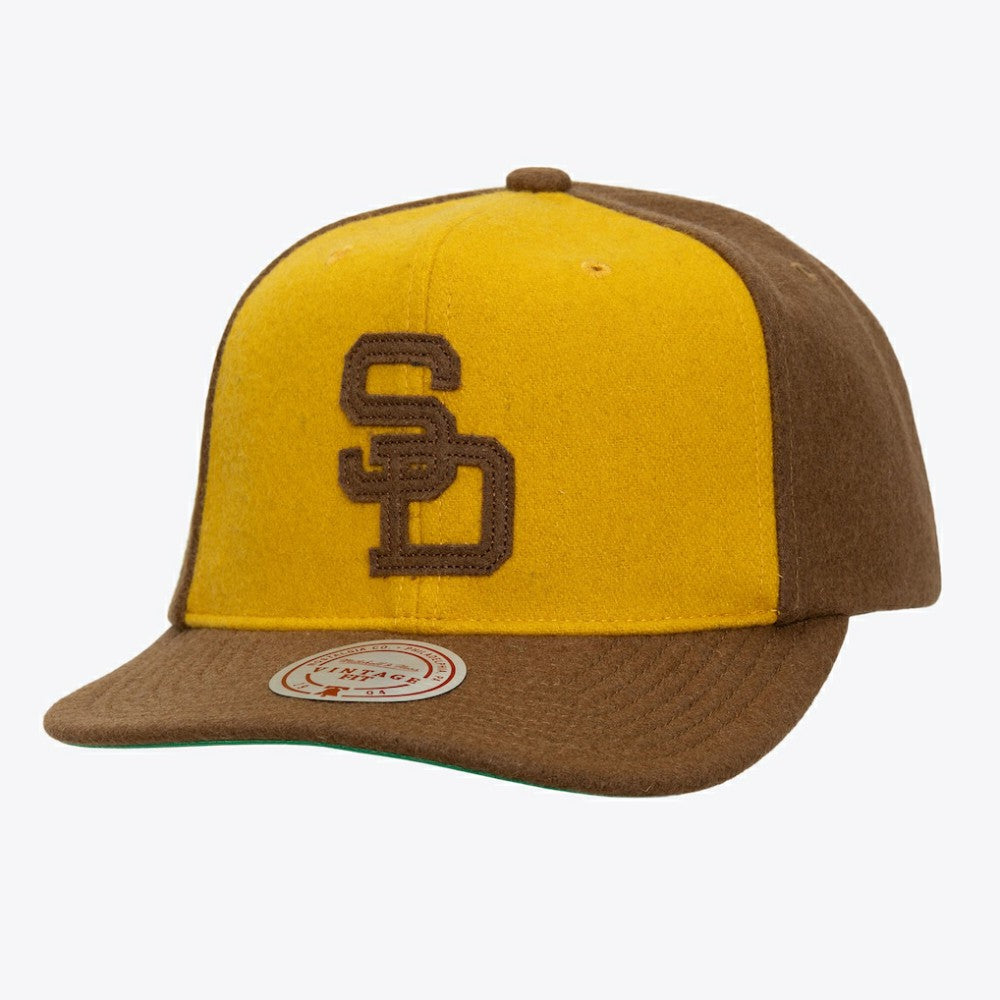 San Diego Padres Unisex Vintage Fit Melton Wool Adjustable Hat - Gold - MLB on Sale