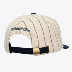 Chicago Cubs Mitchell & Ness Unisex Vintage Ground Melton Wool Pinstripe Adjustable Hat - Cream - Mitchell & Ness Online