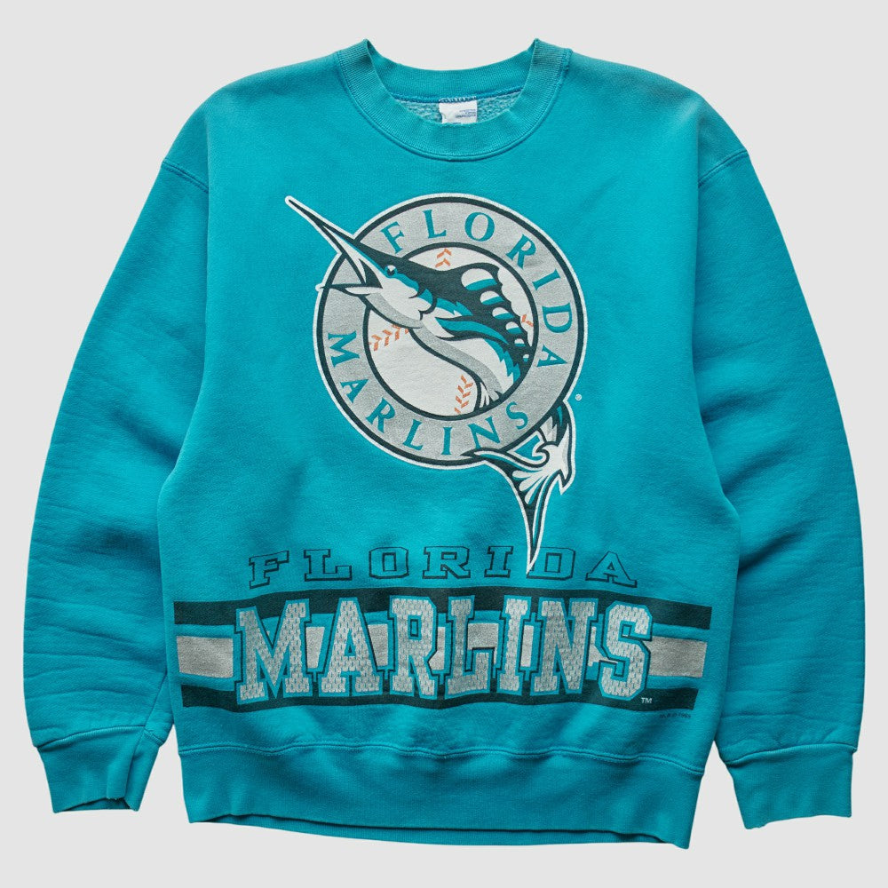 Miami Marlins 90s Pullover Sweatshirt - Teal - Vintage - Fanatics Sale