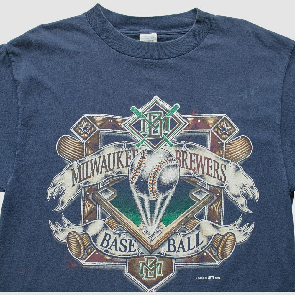Milwaukee Brewers 1996 T-Shirt - Navy - Vintage - Fanatics Discount