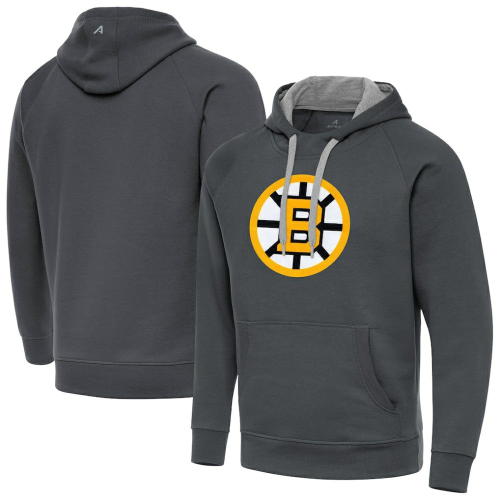 Boston Bruins Antigua Victory Pullover Hoodie - Charcoal - NHL 203361765