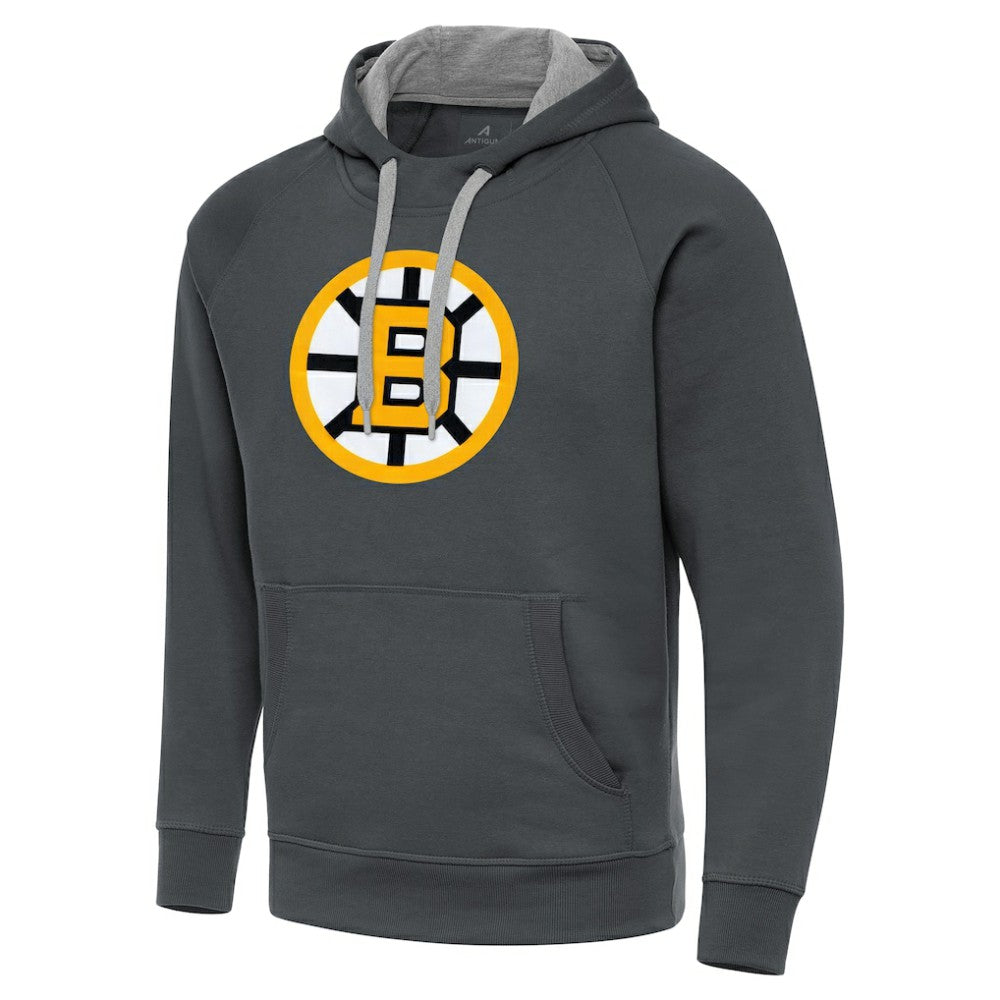 Boston Bruins Antigua Victory Pullover Hoodie - Charcoal - NHL 203361765