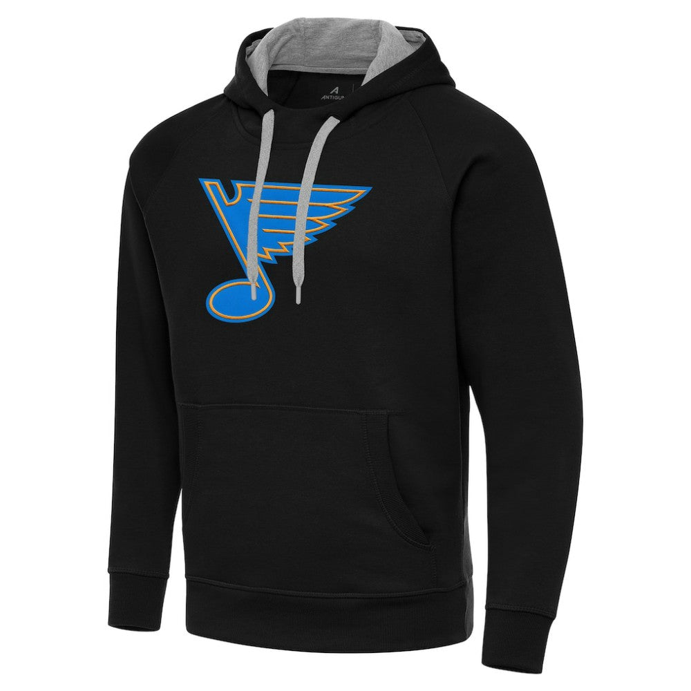 St. Louis Blues Antigua Victory Pullover Hoodie - Black - NHL 203361767