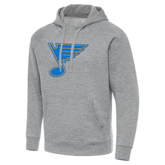 St. Louis Blues Antigua Victory Pullover Hoodie - Heather Gray - NHL 203361768