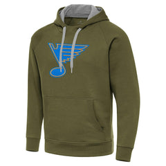 St. Louis Blues Antigua Victory Pullover Hoodie - Olive - NHL 203361770