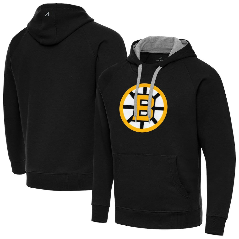 Boston Bruins Antigua Victory Pullover Hoodie - Black - NHL 203361773
