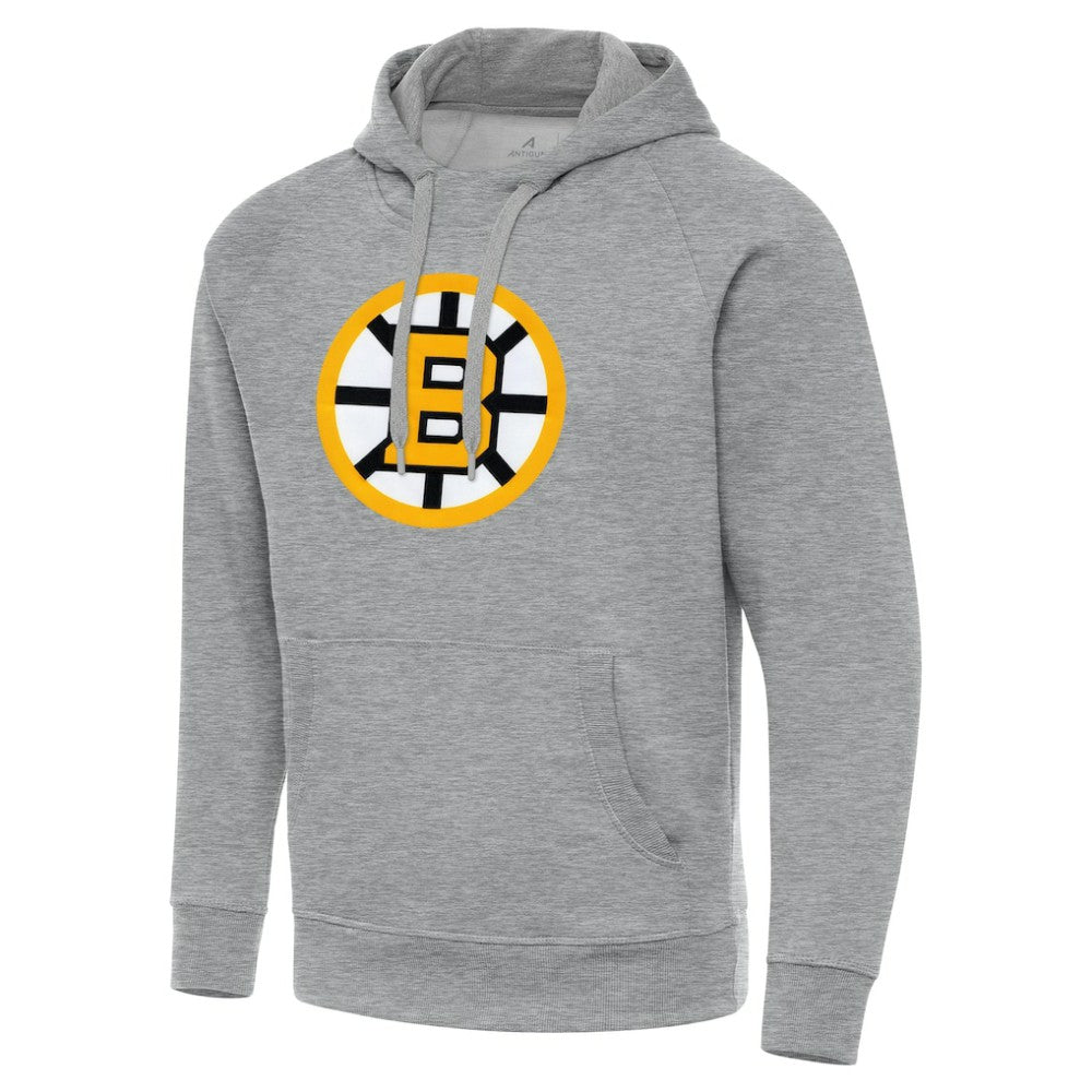 Boston Bruins Antigua Victory Pullover Hoodie - Heather Gray - NHL 203361776