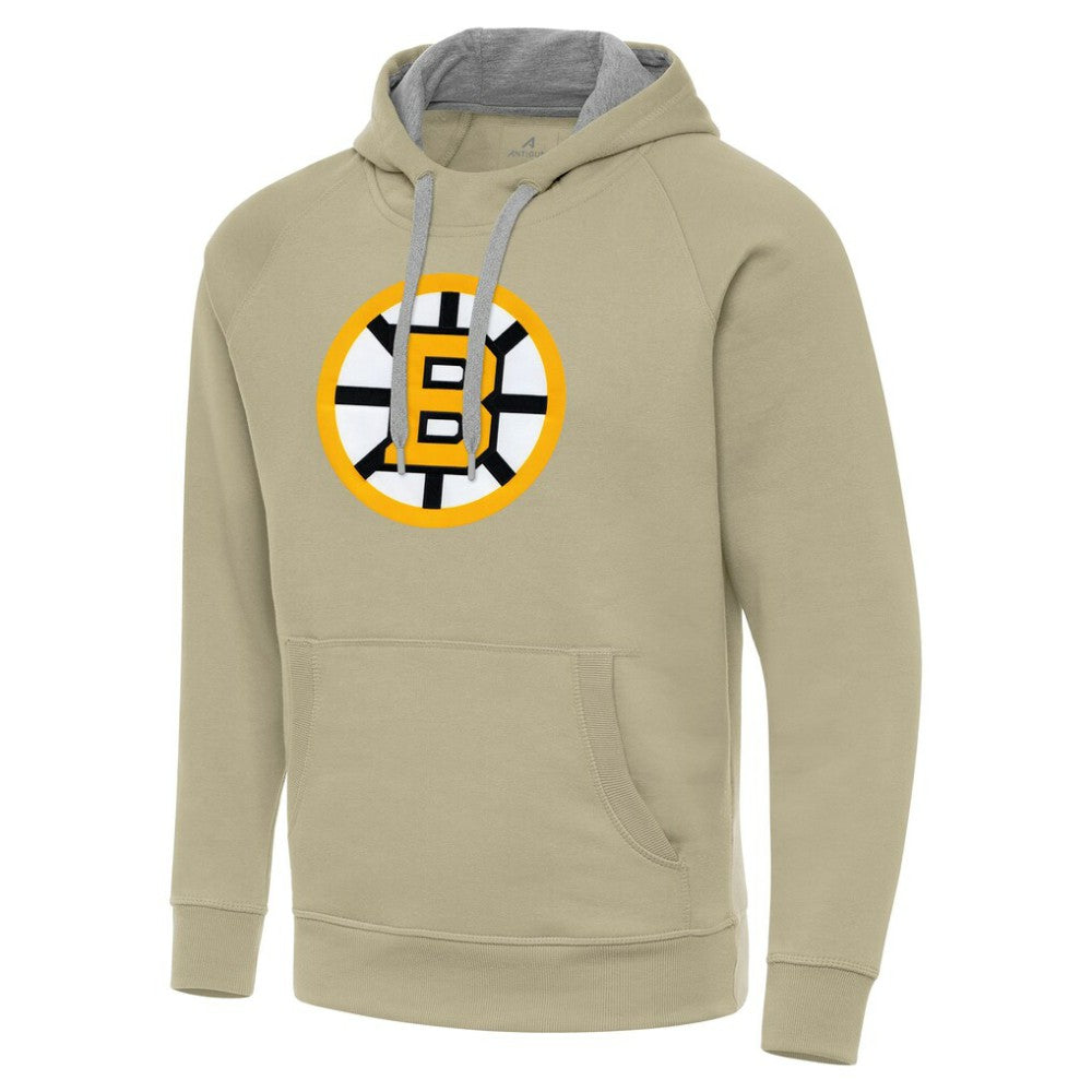 Boston Bruins Antigua Victory Pullover Hoodie - Khaki - NHL 203361777