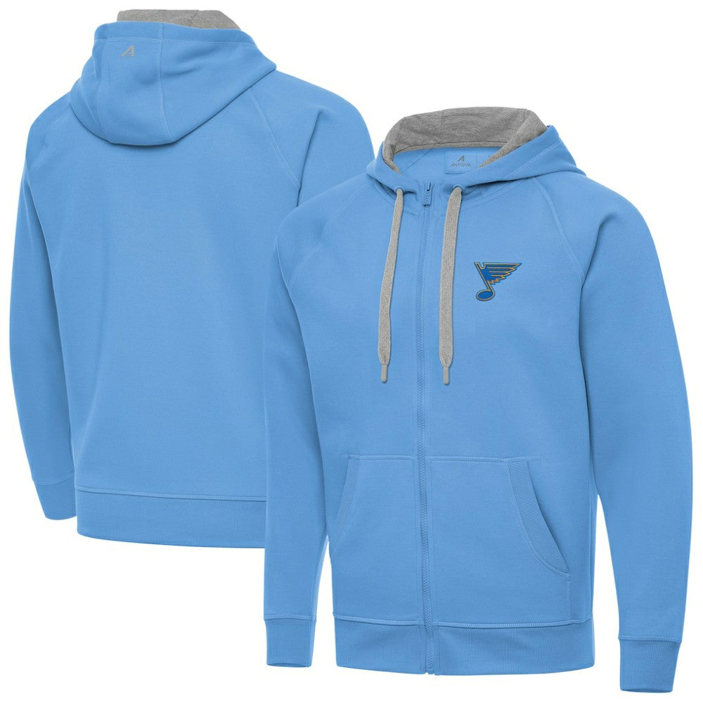 St. Louis Blues Antigua Victory Full-Zip Hoodie - Blue - NHL 203361778
