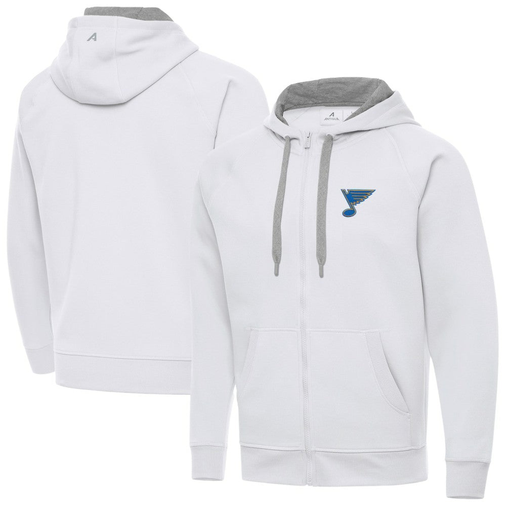 St. Louis Blues Antigua Victory Full-Zip Hoodie - White - NHL 203361780