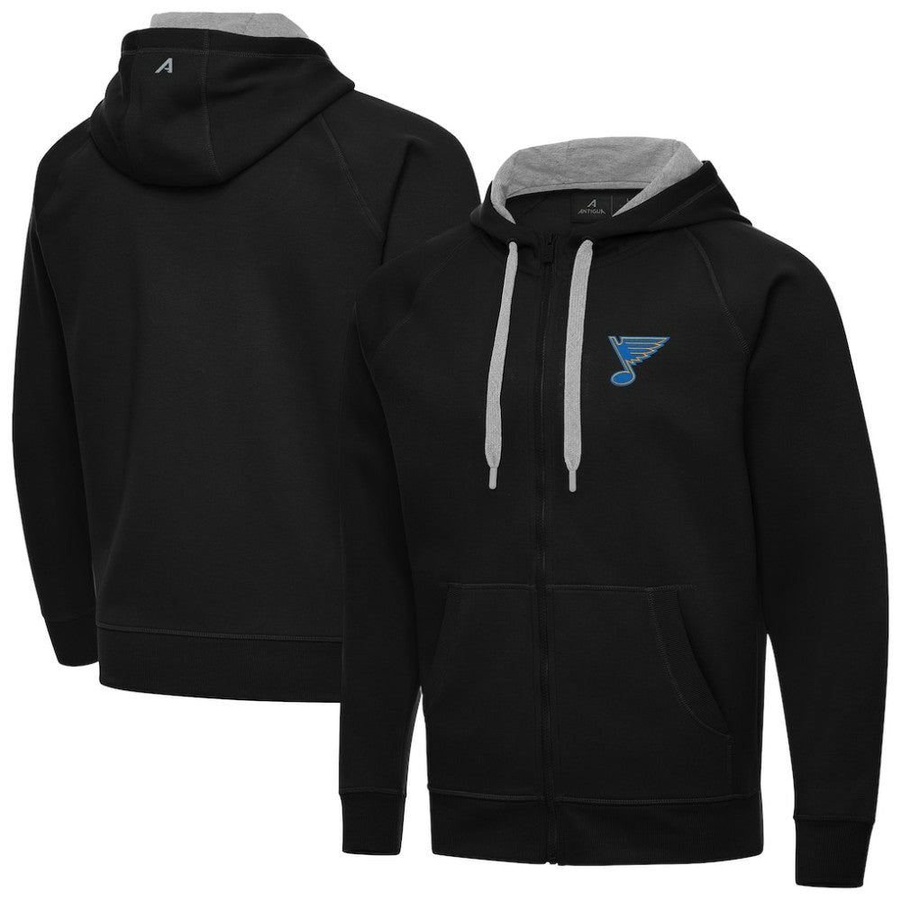 St. Louis Blues Antigua Victory Full-Zip Hoodie - Black - NHL 203361781