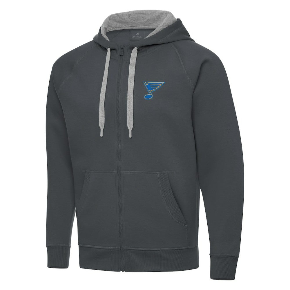 St. Louis Blues Antigua Victory Full-Zip Hoodie - Charcoal - NHL 203361785