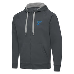 St. Louis Blues Antigua Victory Full-Zip Hoodie - Charcoal - NHL 203361785