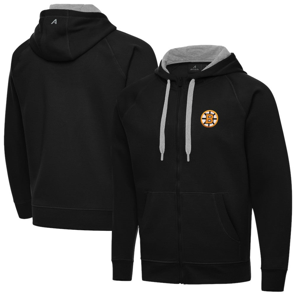 Boston Bruins Antigua Victory Full-Zip Hoodie - Black - NHL 203361787