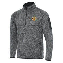 Boston Bruins Antigua Fortune Quarter-Zip Pullover Jacket - Heather Black - NHL 203361790
