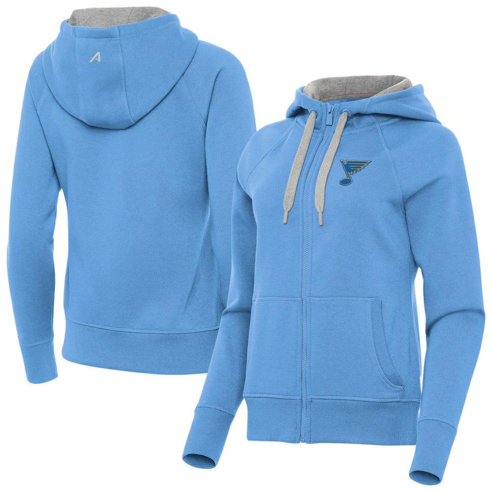 St. Louis Blues Antigua Women's Victory Full-Zip Hoodie - Blue - NHL 203361793