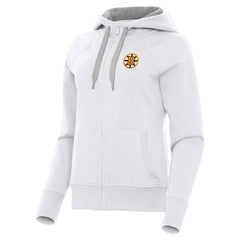 Boston Bruins Antigua Women's Victory Full-Zip Hoodie - White - NHL 203361794