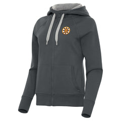 Boston Bruins Antigua Women's Victory Full-Zip Hoodie - Charcoal - NHL 203361798