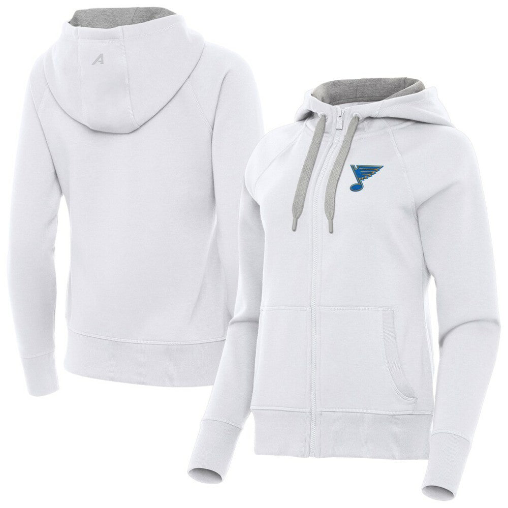 St. Louis Blues Antigua Women's Victory Full-Zip Hoodie - White - NHL 203361799