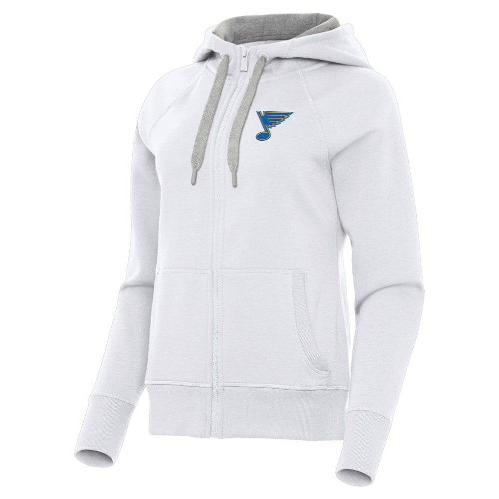 St. Louis Blues Antigua Women's Victory Full-Zip Hoodie - White - NHL 203361799