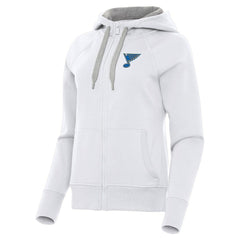 St. Louis Blues Antigua Women's Victory Full-Zip Hoodie - White - NHL 203361799