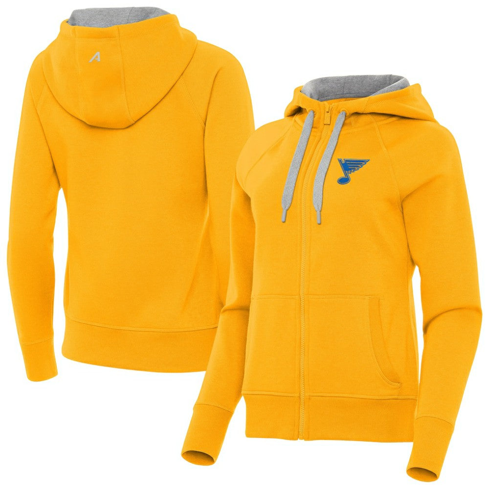 St. Louis Blues Antigua Women's Victory Full-Zip Hoodie - Gold - NHL 203361802