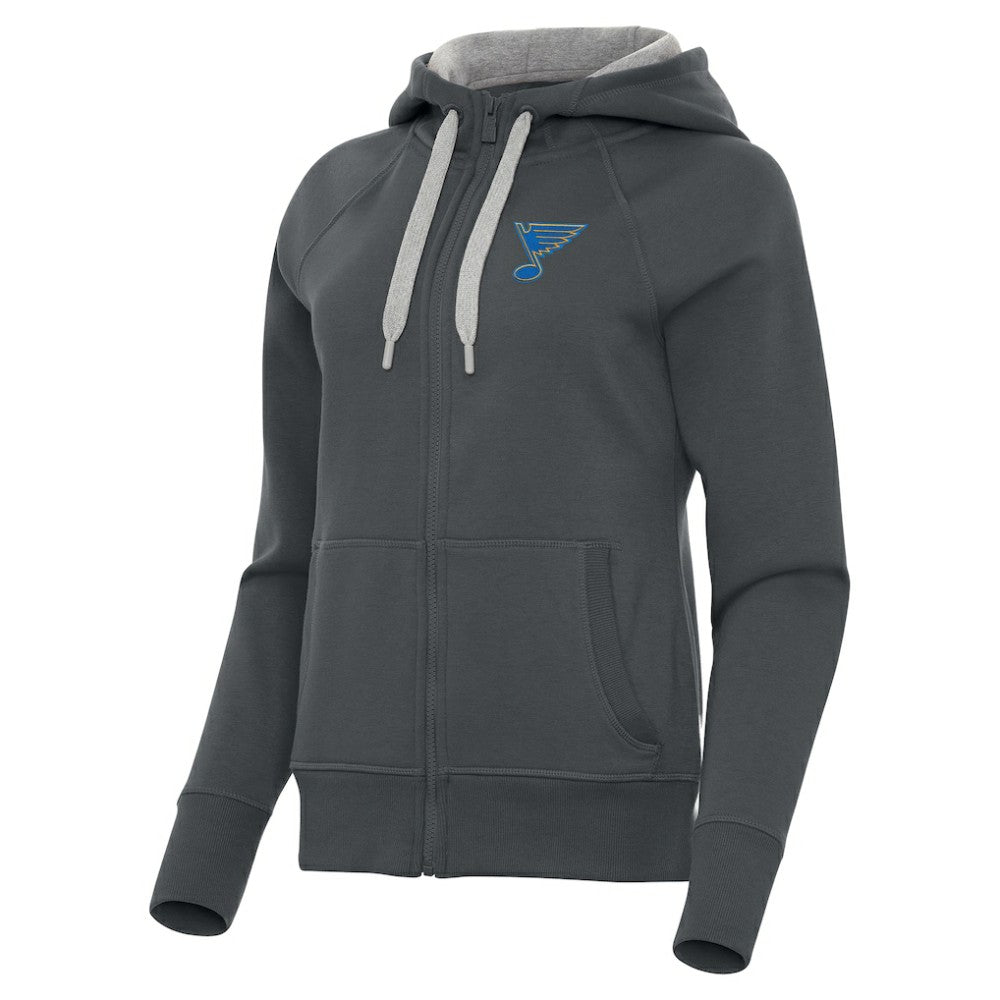 St. Louis Blues Antigua Women's Victory Full-Zip Hoodie - Charcoal - NHL 203361803