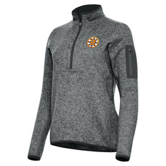 Boston Bruins Antigua Women's Fortune Half-Zip Pullover - Heather Black - NHL 203361808