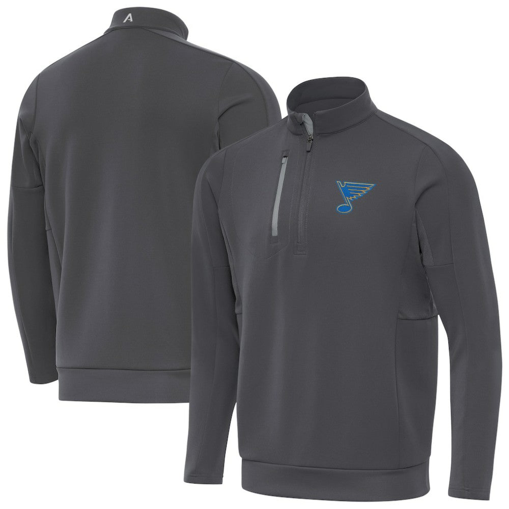 St. Louis Blues Antigua Generation Quarter-Zip Pullover Top - Pewter - NHL 203361818