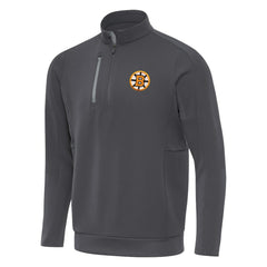 Boston Bruins Antigua Generation Quarter-Zip Pullover Top - Pewter - NHL 203361819