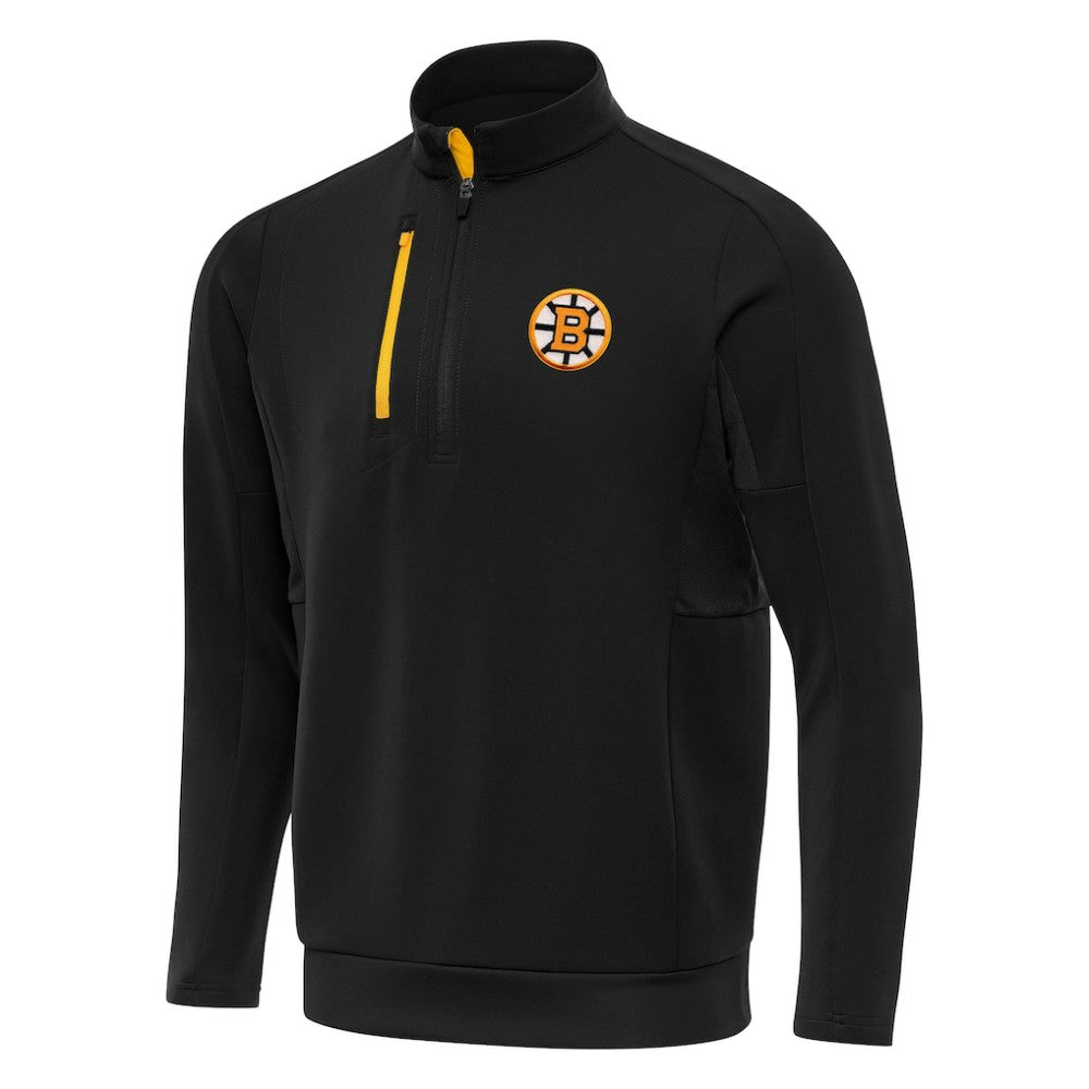 Boston Bruins Antigua Generation Quarter-Zip Pullover Top - Black - NHL 203361820