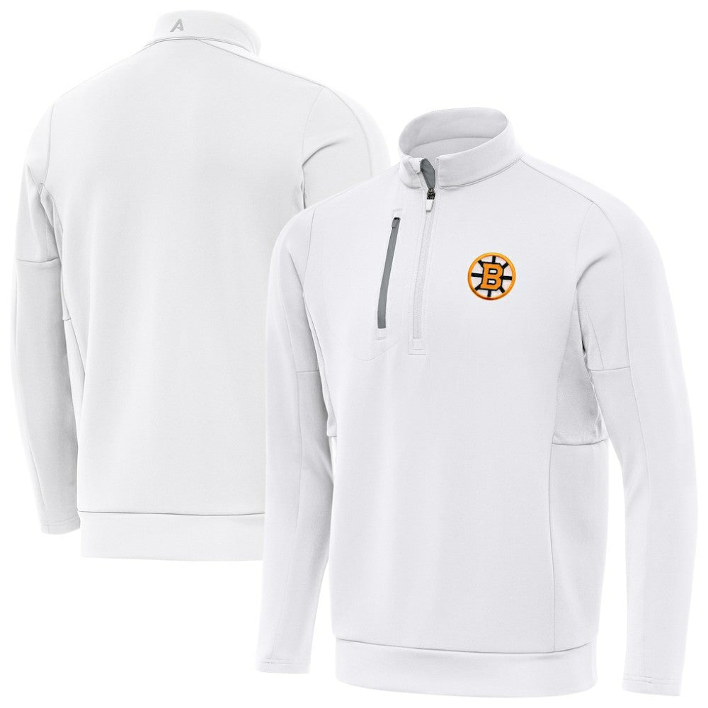 Boston Bruins Antigua Generation Quarter-Zip Pullover Top - White - NHL 203361823
