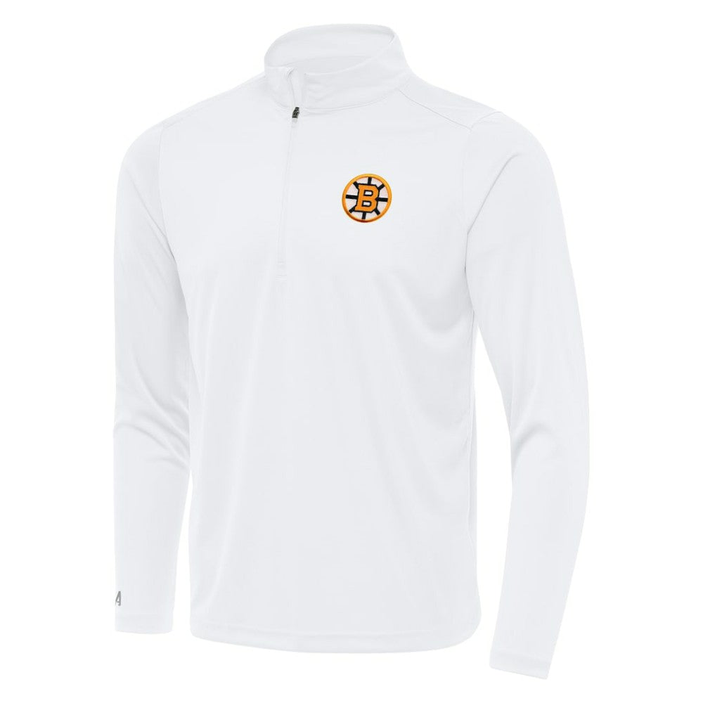Boston Bruins Antigua Tribute Lightweight Quarter-Zip Pullover - White - NHL 203361831