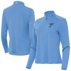 St. Louis Blues Antigua Women's Tribute Half-Zip Pullover - Blue - NHL 203361834