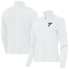St. Louis Blues Antigua Women's Tribute Half-Zip Pullover - White - NHL 203361838