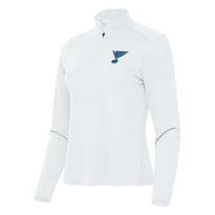 St. Louis Blues Antigua Women's Tribute Half-Zip Pullover - White - NHL 203361838