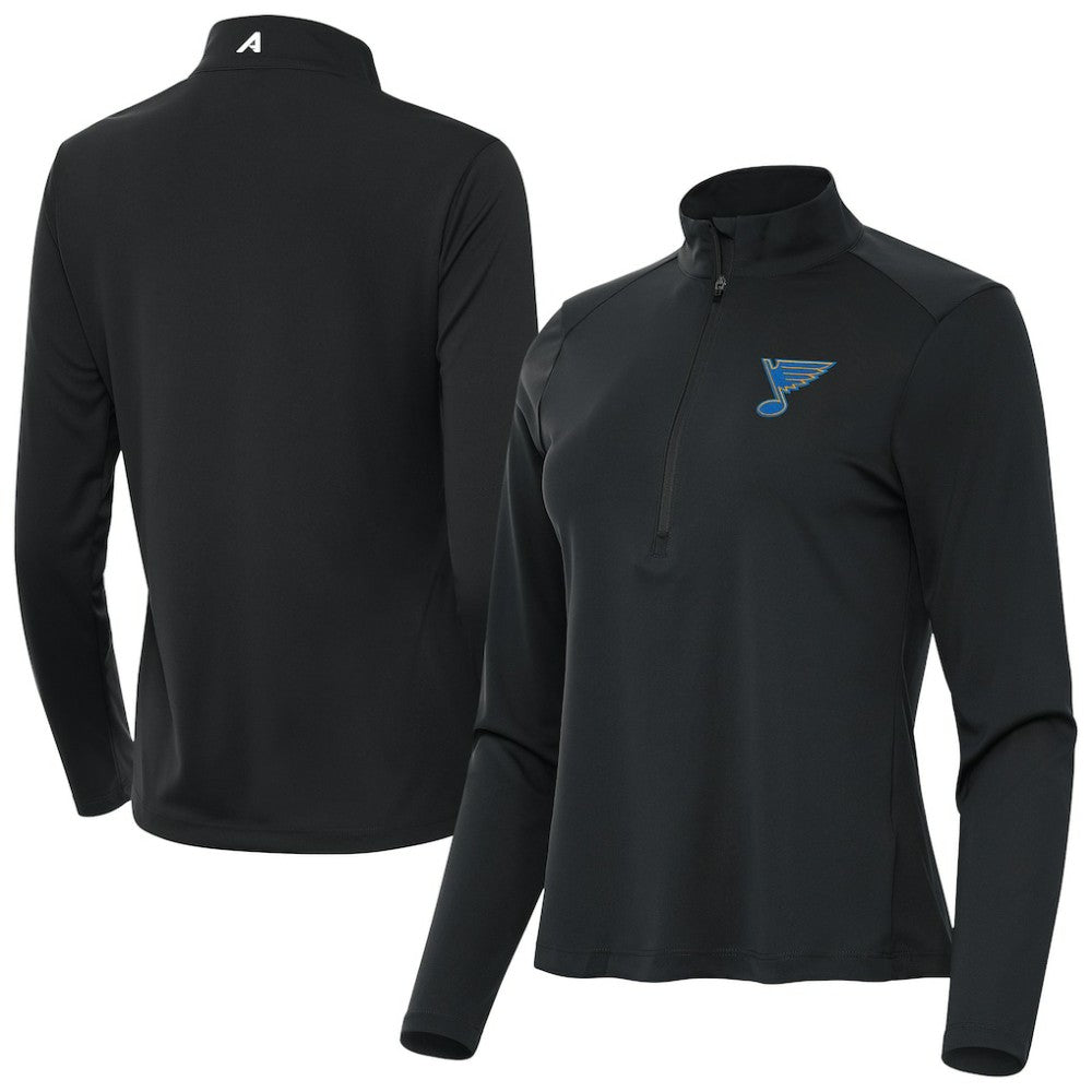 St. Louis Blues Antigua Women's Tribute Half-Zip Pullover - Gray - NHL 203361839