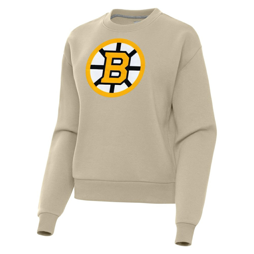 Boston Bruins Antigua Women's Victory Pullover Sweatshirt - Khaki - NHL 203361842