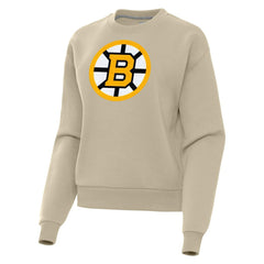 Boston Bruins Antigua Women's Victory Pullover Sweatshirt - Khaki - NHL 203361842