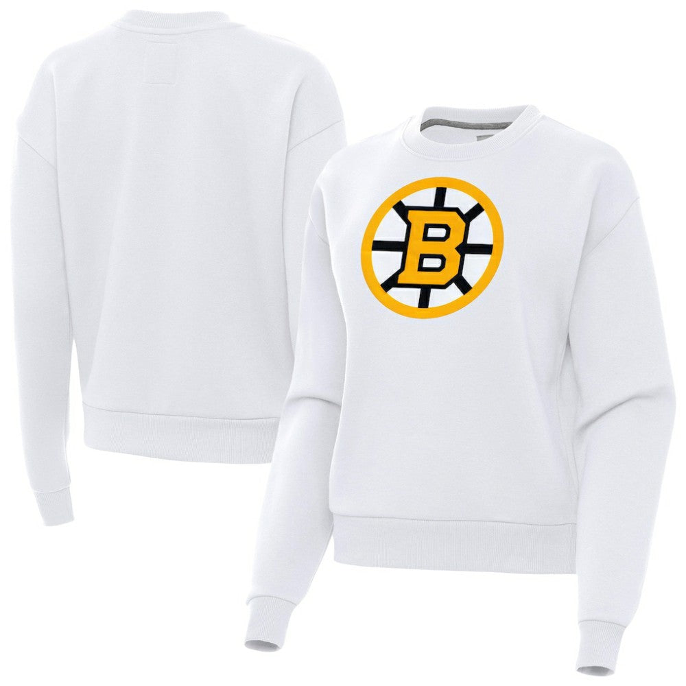 Boston Bruins Antigua Women's Victory Pullover Sweatshirt - White - NHL 203361843