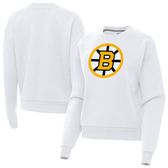 Boston Bruins Antigua Women's Victory Pullover Sweatshirt - White - NHL 203361843