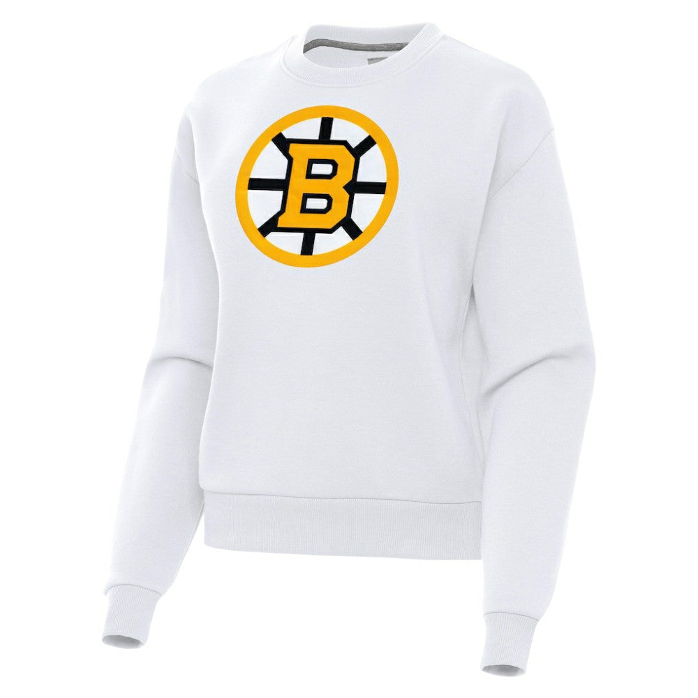 Boston Bruins Antigua Women's Victory Pullover Sweatshirt - White - NHL 203361843