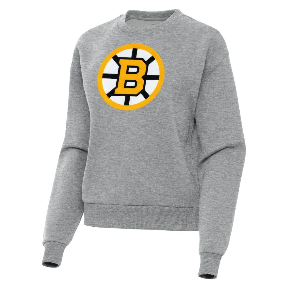 Boston Bruins Antigua Women's Victory Pullover Sweatshirt - Heather Gray - NHL 203361845
