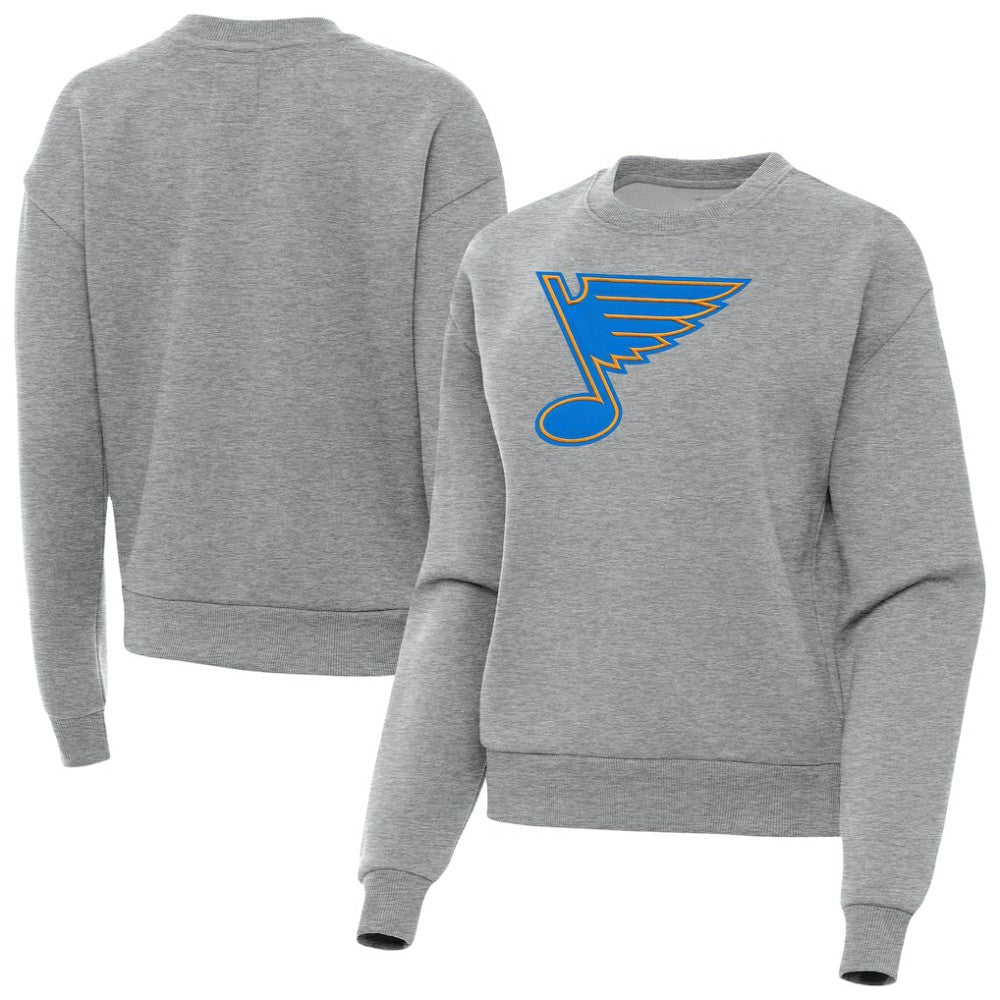 St. Louis Blues Antigua Women's Victory Pullover Sweatshirt - Heather Gray - NHL 203361846
