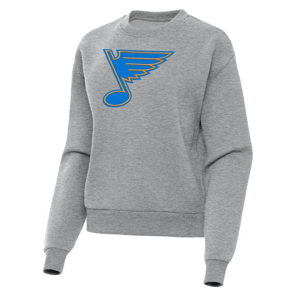 St. Louis Blues Antigua Women's Victory Pullover Sweatshirt - Heather Gray - NHL 203361846