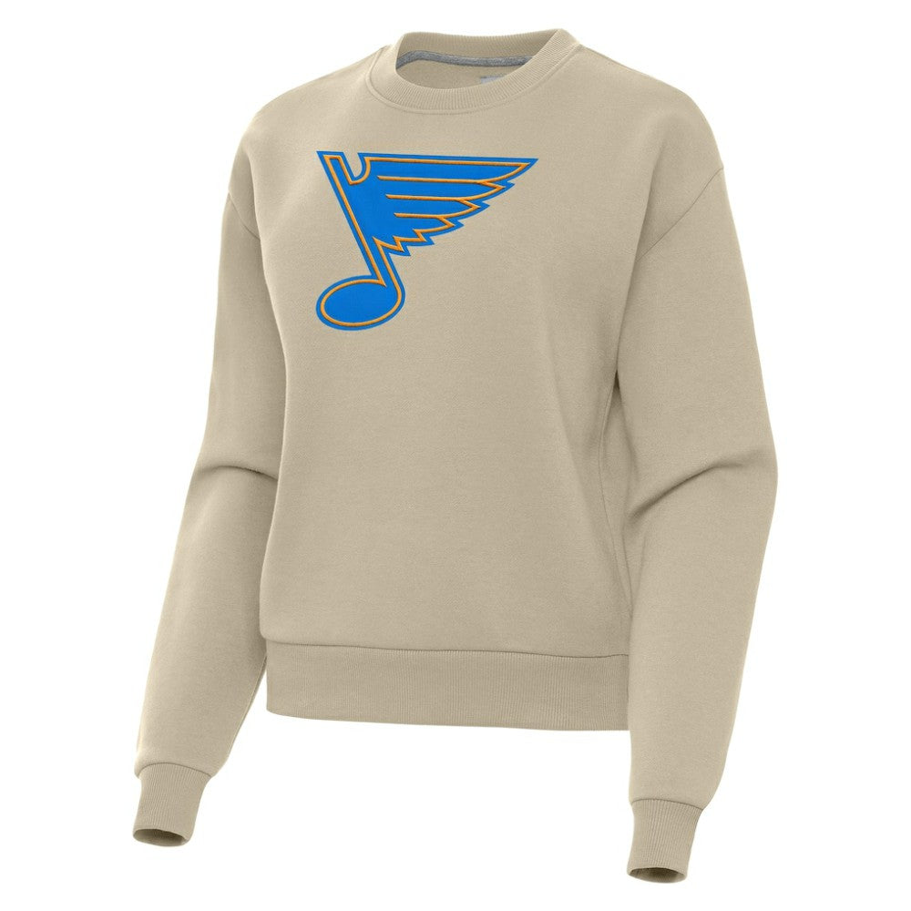 St. Louis Blues Antigua Women's Victory Pullover Sweatshirt - Khaki - NHL 203361848