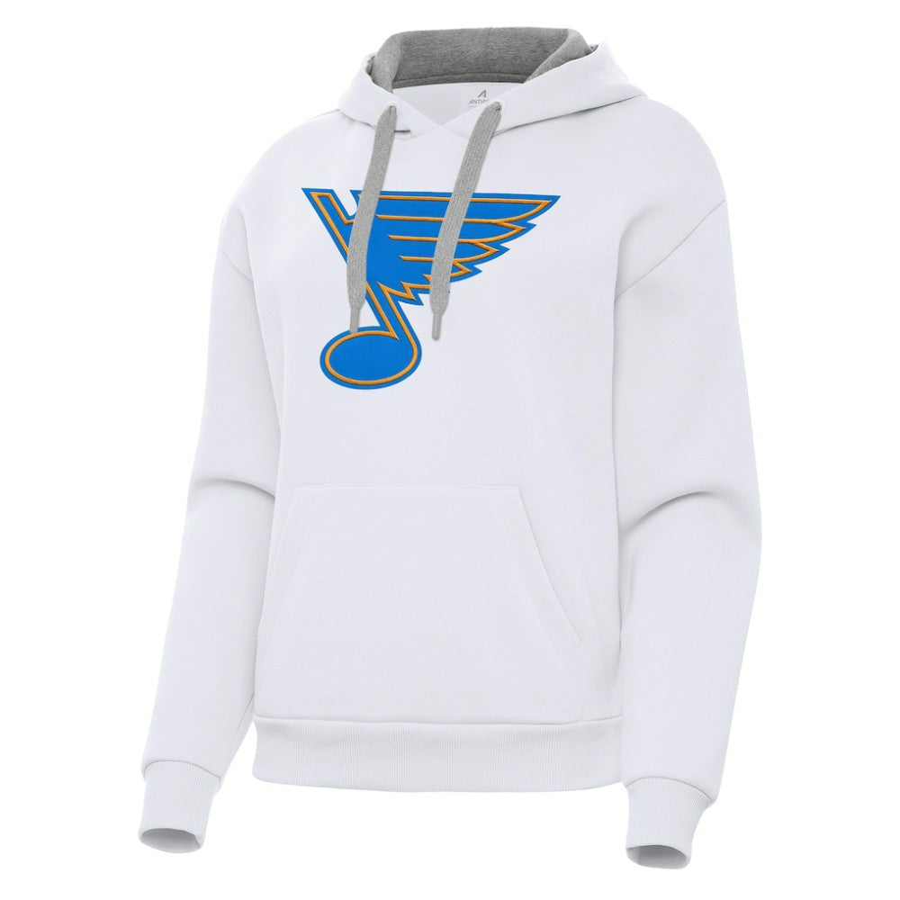 St. Louis Blues Antigua Women's Victory Pullover Hoodie - White - NHL 203361852
