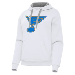 St. Louis Blues Antigua Women's Victory Pullover Hoodie - White - NHL 203361852