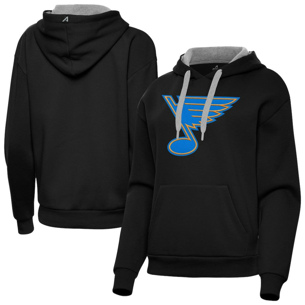 St. Louis Blues Antigua Women's Victory Pullover Hoodie - Black - NHL 203361853