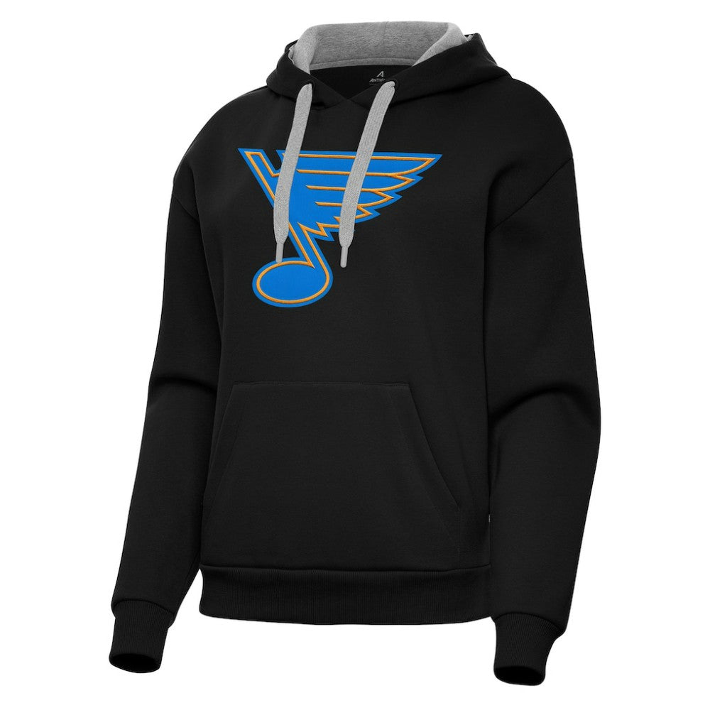 St. Louis Blues Antigua Women's Victory Pullover Hoodie - Black - NHL 203361853